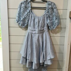 NWT My-Kim Hard to Get Mini Dress- Large Steel Blue